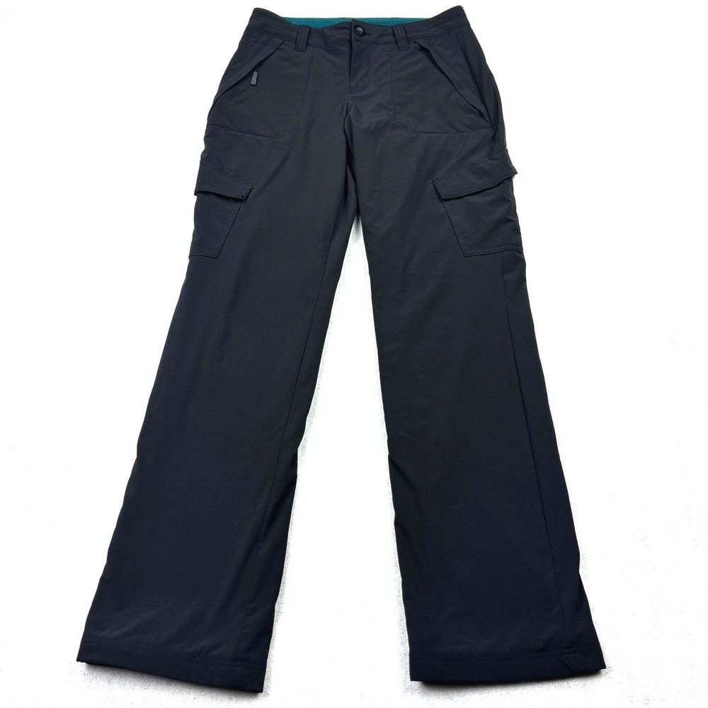 Eddie Bauer Pants Womens 0 Black Fleece Lined Softshell Cargo Winter Hiking 0995